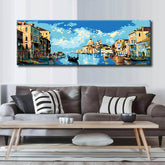 Painting by numbers city on the Mediterranean panorama
